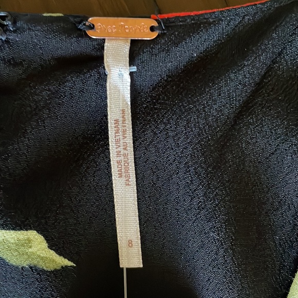 Free People Black Combo Floral Dress Size 8 - Picture 6 of 7